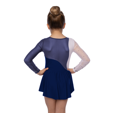 Emilia Kürkleid | Sportlich zweifarbig | Glitzer | Dunkelblau