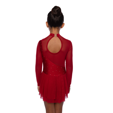 Elegantes Langarmkleid Luna burgunderrot